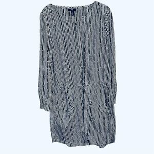 GAP Gray Black & White Long Sleeve Dress Size Large